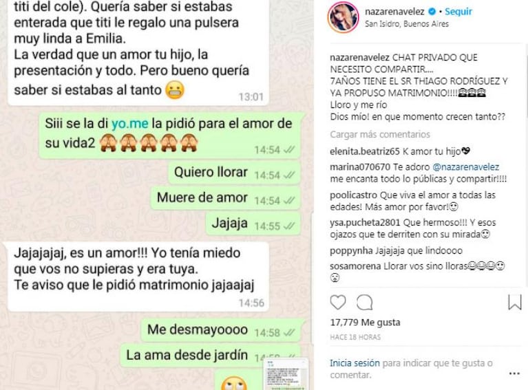 Nazarena Vélez se enteró de las andanzas amorosas de Thiago por un insólito chat 