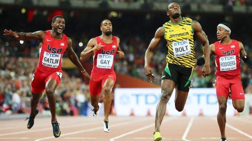Ni tres estadounidenses pudieron con Usain Bolt.