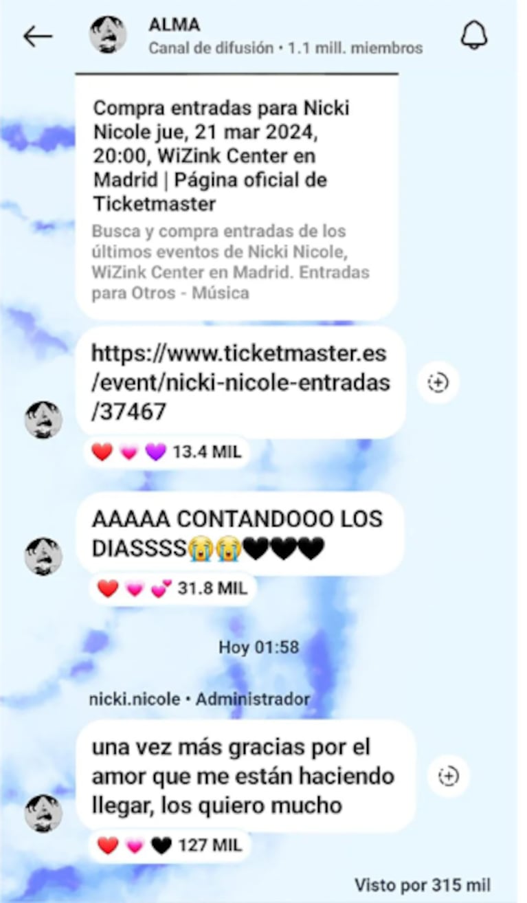 Nicki Nicole volvió a las redes para agradecerle a sus fanáticos.