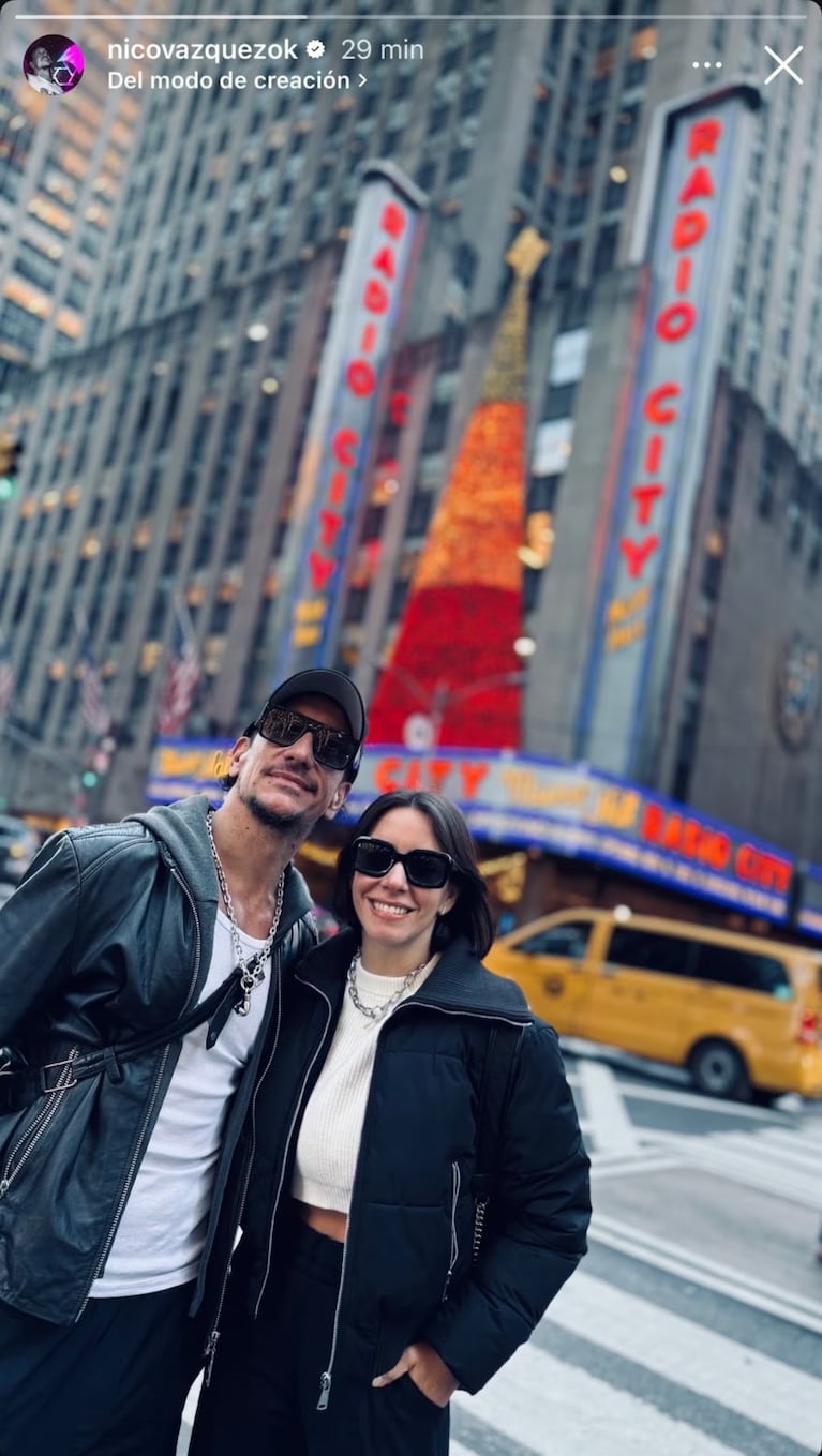 Nico Vázquez publicó su primera foto oficial con Dai Fernández en un icónico lugar de Nueva York