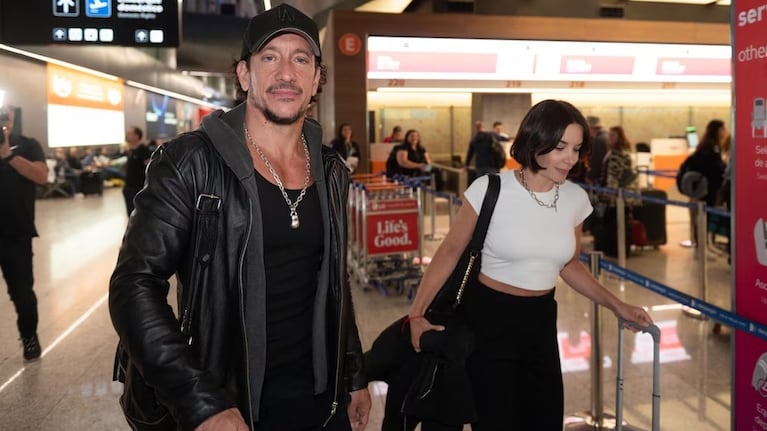 Nico y Dai, muy enamorados en el Aeropuerto de Ezeiza.