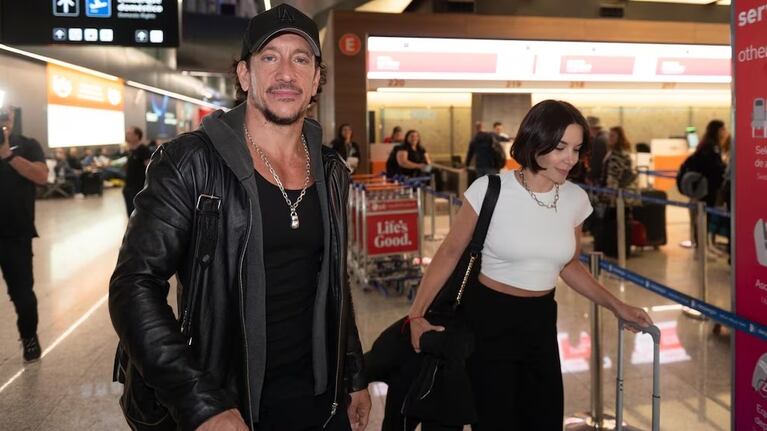 Nico y Dai, muy enamorados en el Aeropuerto de Ezeiza.
