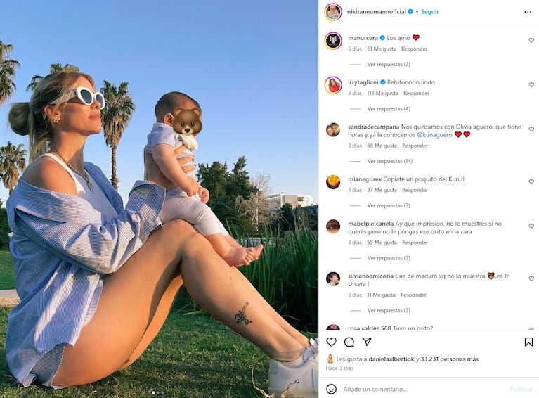 Nicole Neumann recibió nuevas críticas por no mostrar la cara de su hijo Cruz. (Foto: instagram/nikitaneumann)