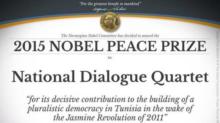 Nobel de la Paz para El Cuarteto del Diálogo Nacional de Túnez