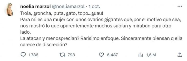 Noelia Marzol defendió a Sofía Clerici y fue tajante: qué le respondieron