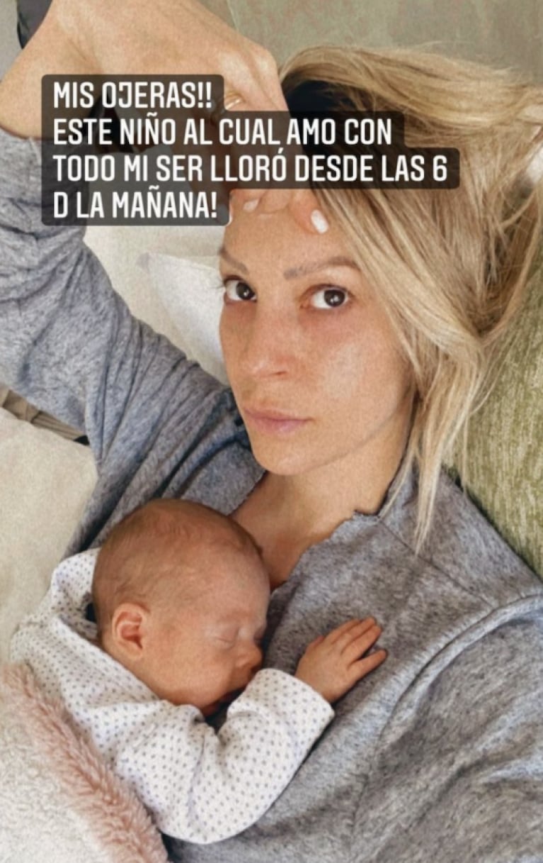 Noelia Marzol mostró sus ojeras tras ser madre de Donatello
