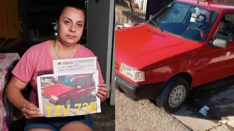 Noelia sufrió el robo de un Duna rojo, modelo 91.