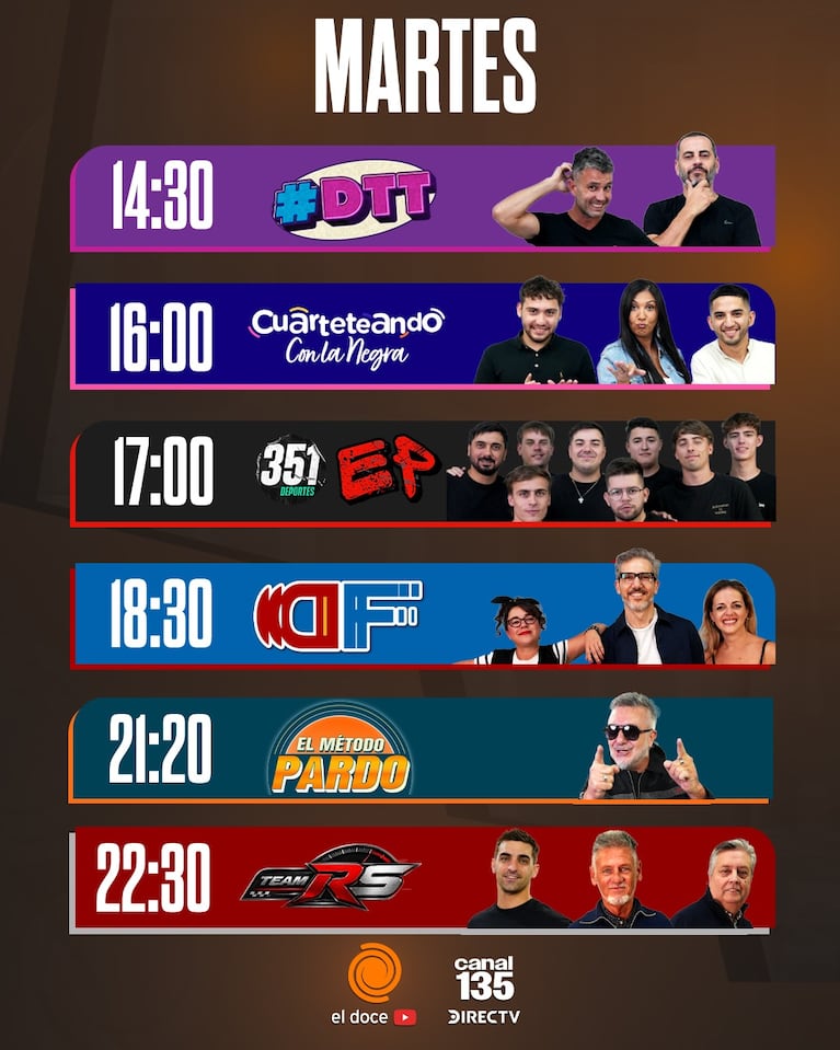 Nueva programación de El Doce Stream: horarios, programas y cómo ver en vivo