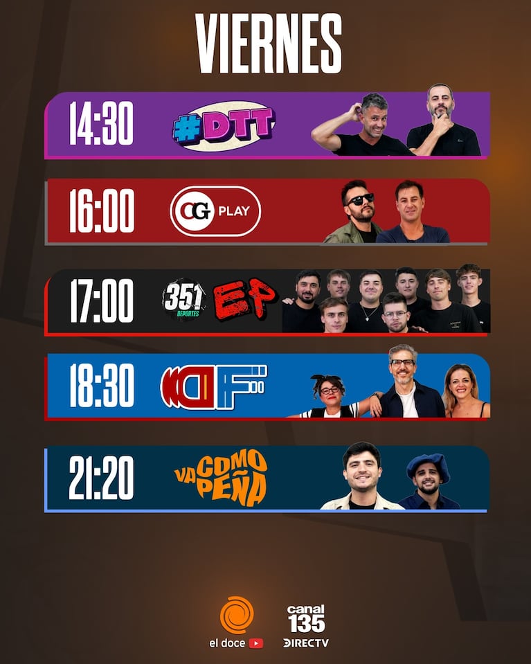 Nueva programación de El Doce Stream: horarios, programas y cómo ver en vivo