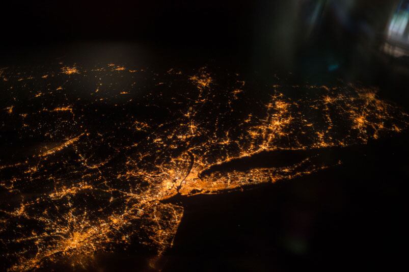 Nueva York, desde la Estación Espacial Internacional.