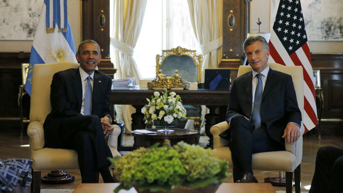 Obama y Macri en la Casa Rosada.