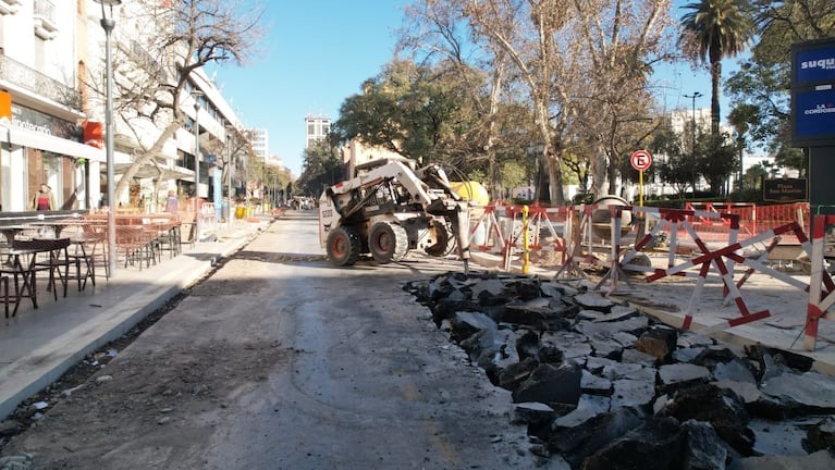 Obras vigentes en la zona de plaza San Martín.