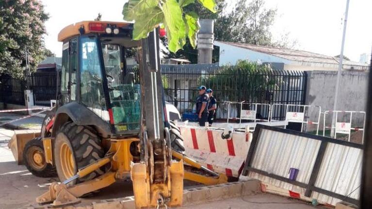 Obreros heridos en obra cloacal