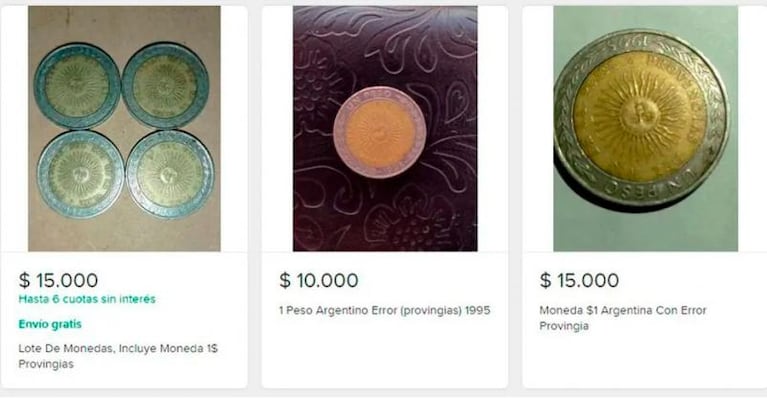 Ofrecen monedas de 1 peso a $15 mil por un insólito error ortográfico