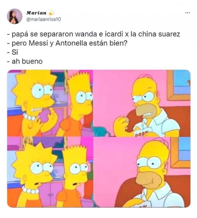 Ola de memes por la separación de Wanda Nara y Mauro Icardi: qué pasó con Messi y Antonela