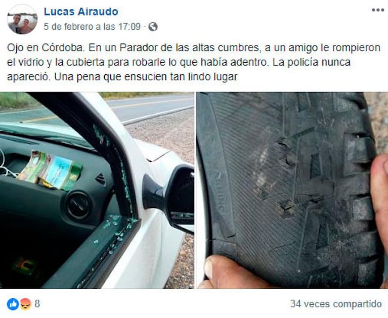 Ola de robos en el Camino de las Altas Cumbres