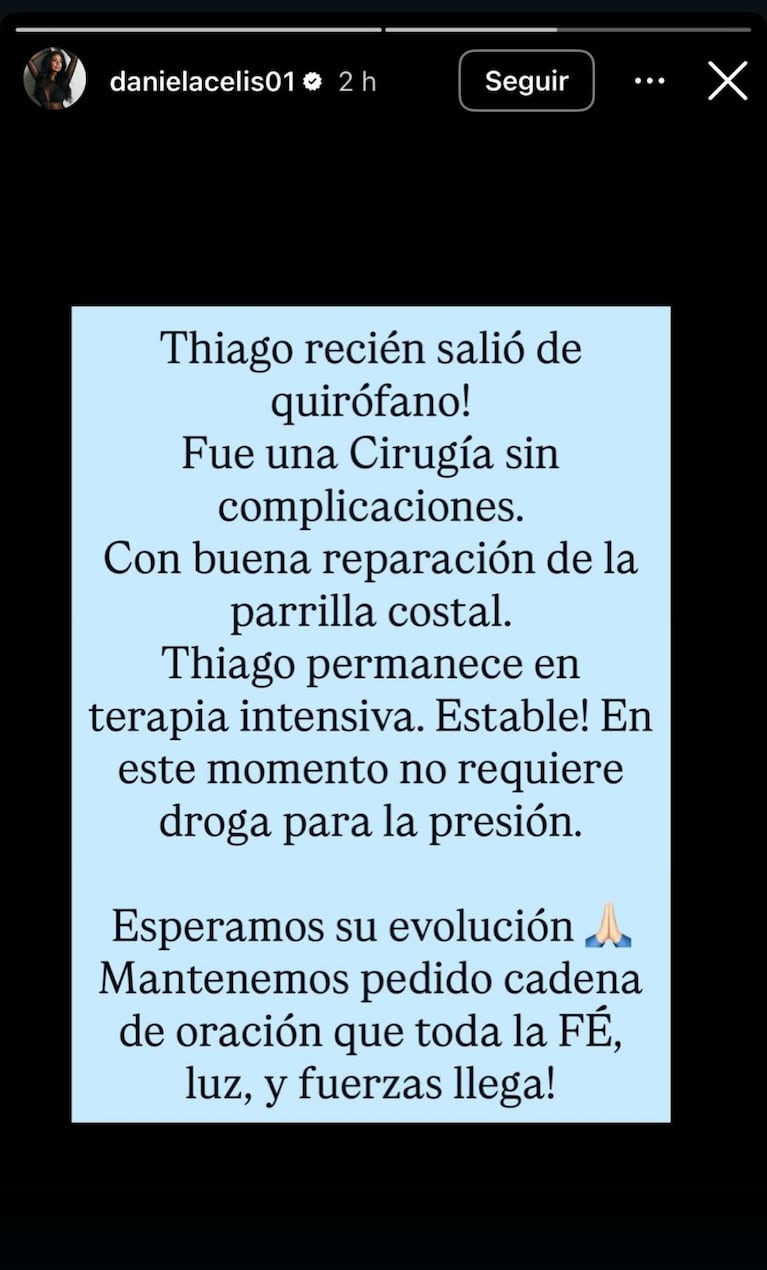 Operaron a Thiago Medina a una semana del choque: el dato esperanzador y cómo sigue su salud
