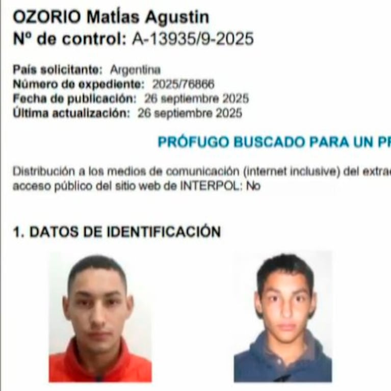 Orden de captura internacional para un sicario de “Pequeño J”: lo buscan con una alerta roja de Interpol