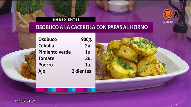 Osobuco a la cacerola con papas
