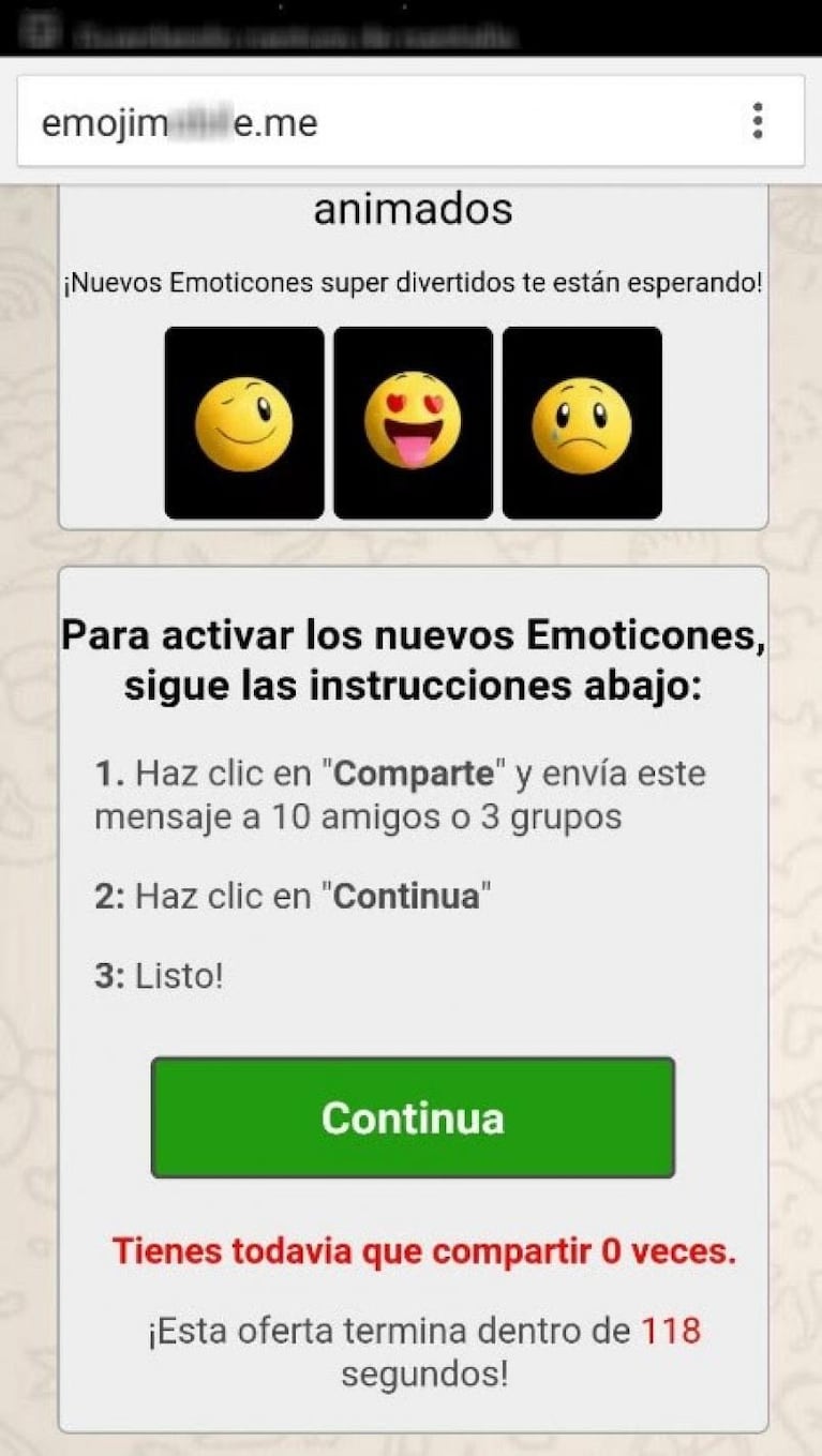 Otra estafa que circula por WhatsApp: nuevos emoticones 