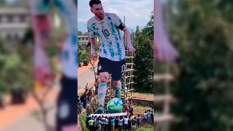Otra imponente gigantografía de Messi en la India.