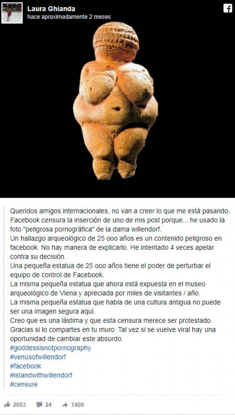 Otra vez Facebook: censuró una escultura antigua por “porno”