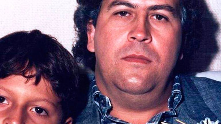 Pablo Escobar Gaviría y su hijo.