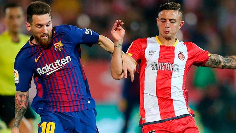 Pablo Maffeo enfrentó a Messi cuando jugaba en el Girona.
