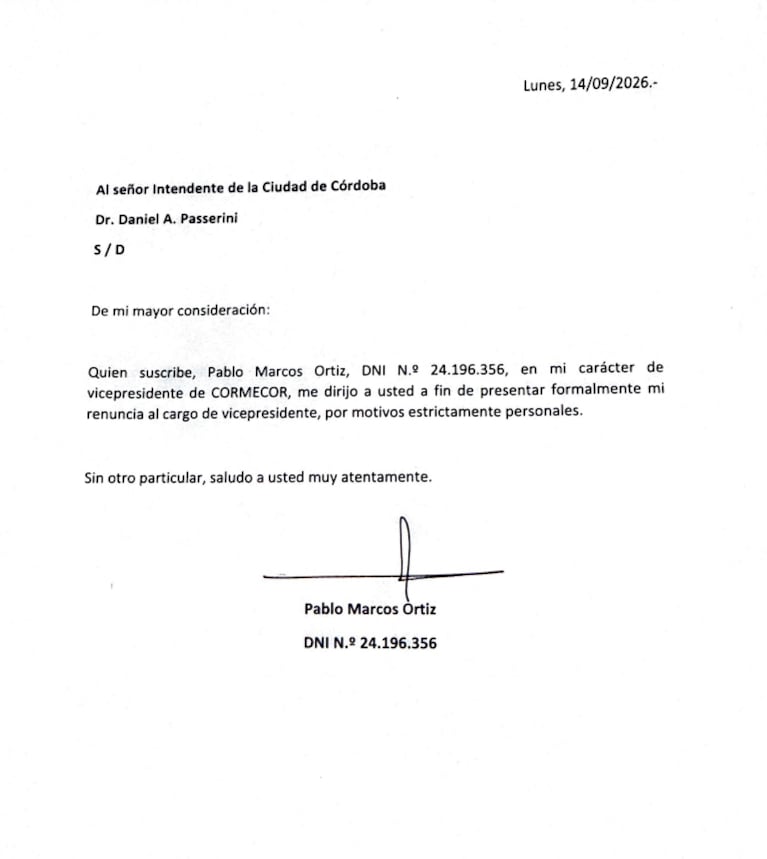 Pablo Ortiz renunció a la vicepresidencia de Cormecor tras ser imputado por abuso sexual