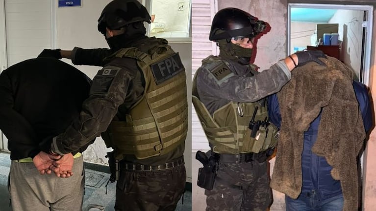 Padre e hijo detenidos por vender drogas en el interior de Córdoba. (Foto: Prensa FPA)