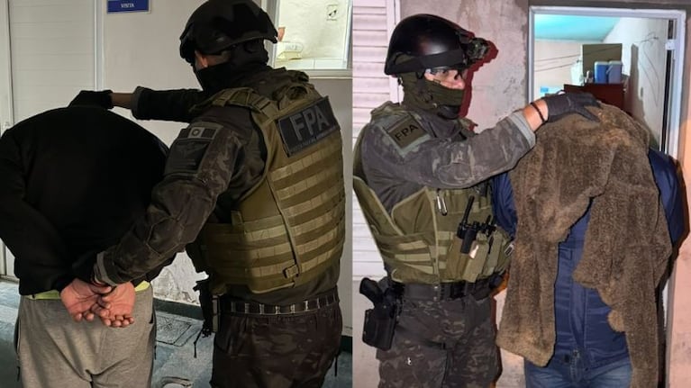 Padre e hijo detenidos por vender drogas en el interior de Córdoba. (Foto: Prensa FPA)