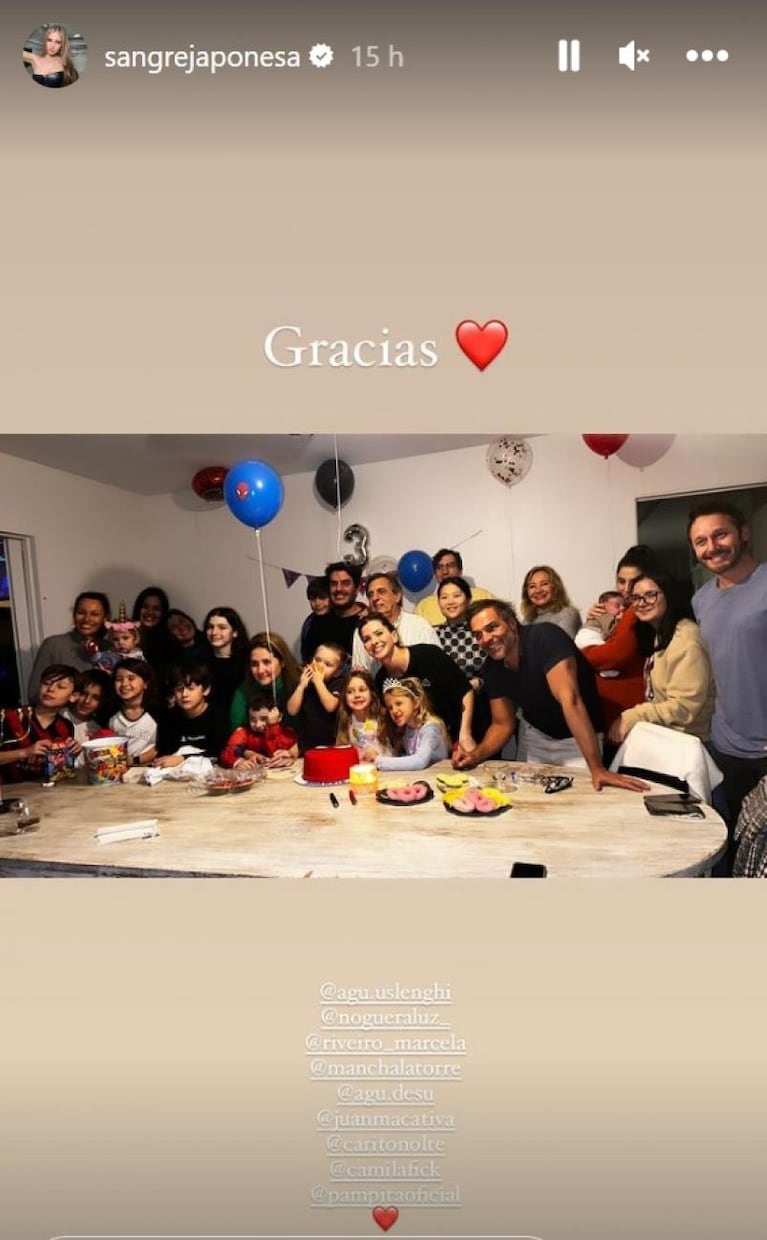 Pampita fue al cumple del hijo de la China Suárez y Vicuña: la gran foto familiar