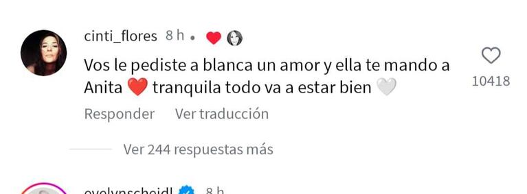 Pampita reaccionó al conmovedor comentario de una usuaria. (Foto: Captura Instagram /pampitaoficial)