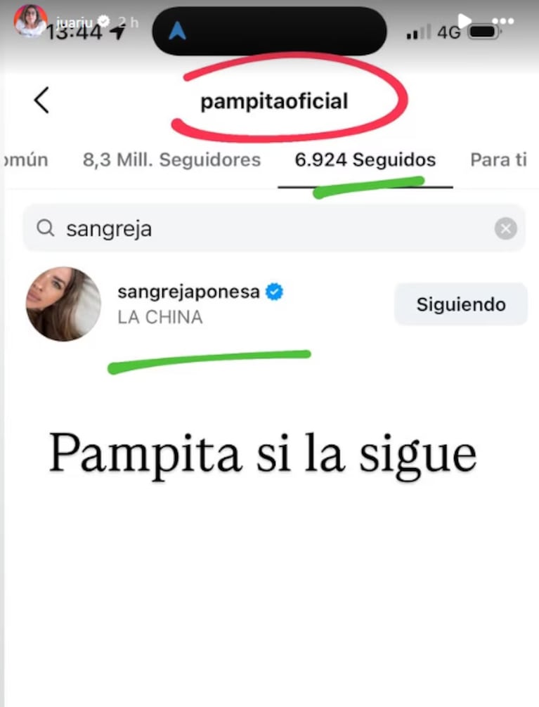Pampita sí la sigue a la China Suárez.