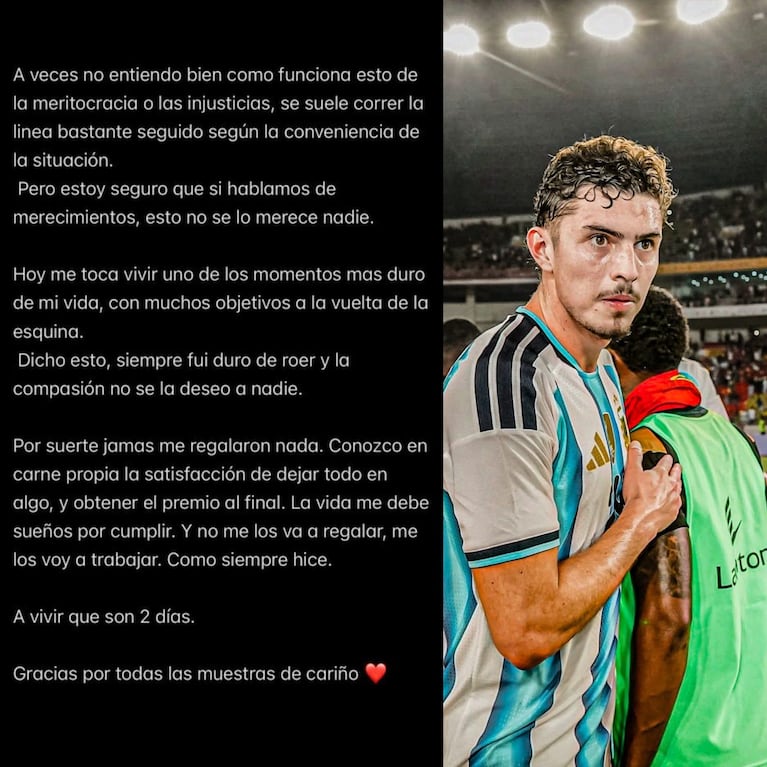 Panichelli se refirió a su lesión que lo margina del Mundial.