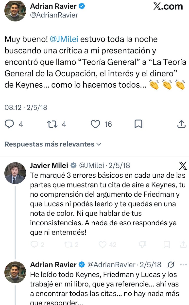 “Papelones de amateur”: los picantes cruces de 2018 entre Milei y Ravier, su nuevo vocero