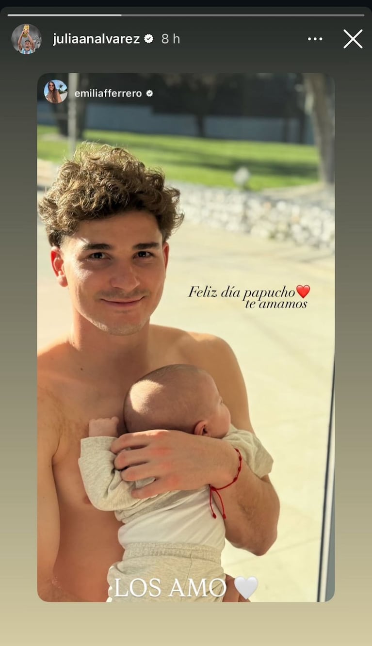 “Papucho”: la tierna foto de Julián Alvarez y su hijo Amadeo por el Día del Padre español