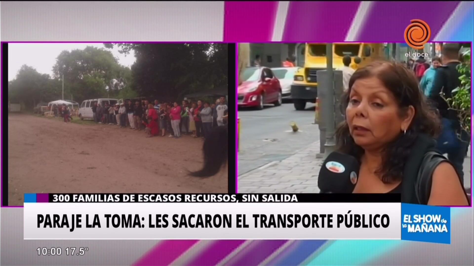 Paraje La Toma: Les sacaron el transporte público