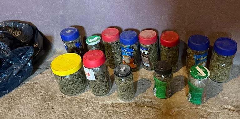 Parte de la droga incautada durante los allanamientos en la ciudad.