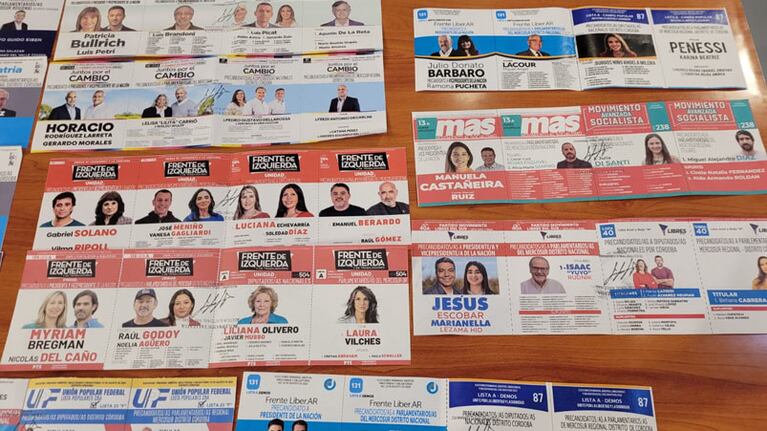 Parte de las boletas para las primarias.