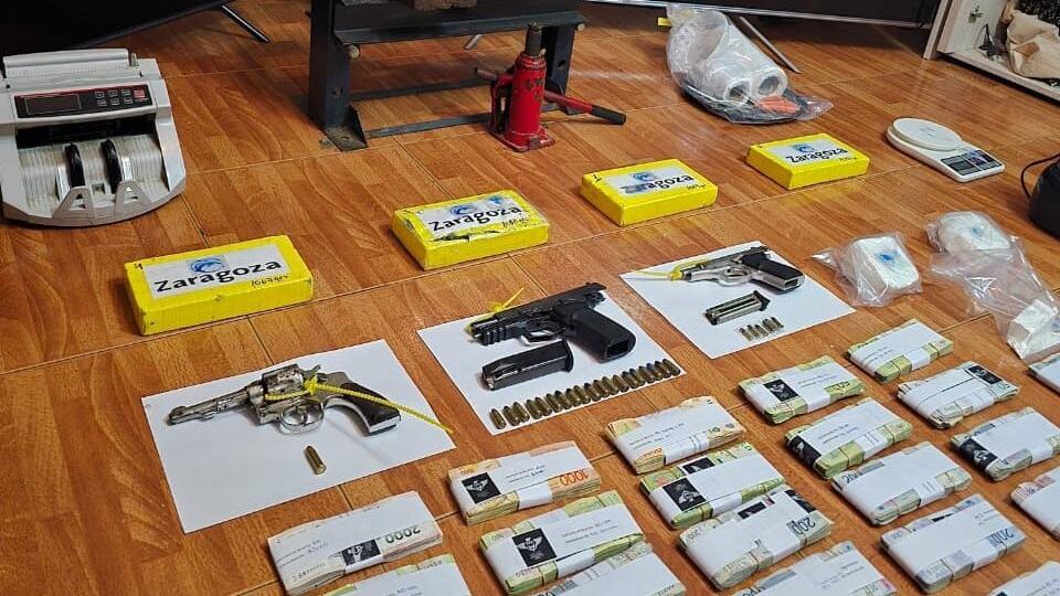 Parte de lo secuestrado en los 12 allanamientos.