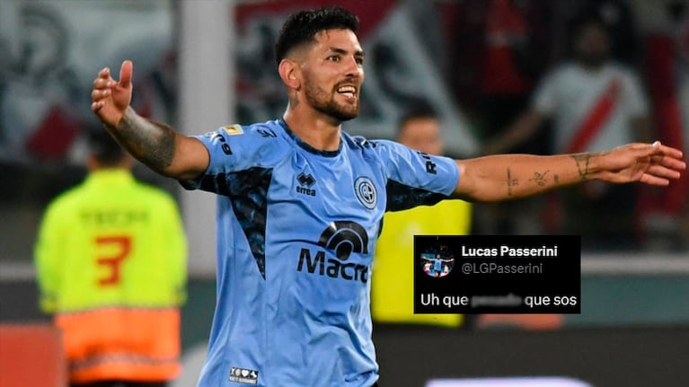 Passerini y un nuevo cruce tuitero con un hincha de Belgrano.