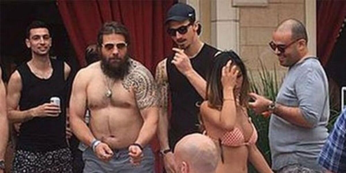 Pastore e Ibrahimovic, de festejo en Las Vegas.