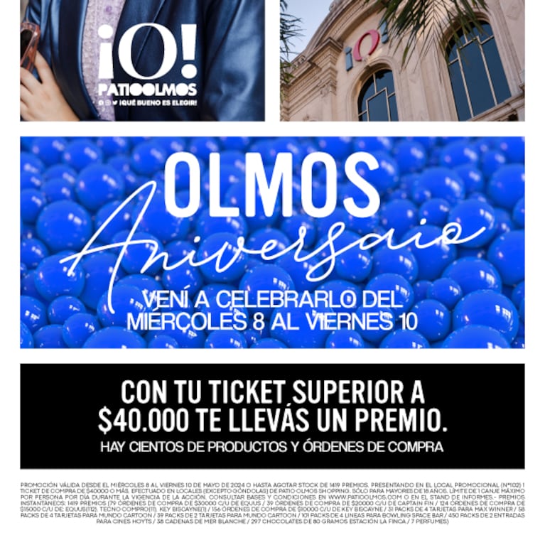 Patio Olmos festeja su aniversario con beneficios y premios para todos