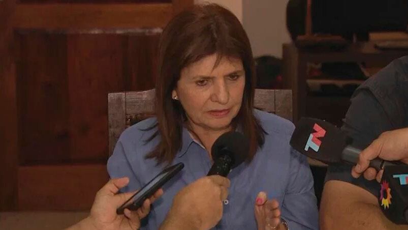 Patricia Bullrich en la conferencia de prensa.