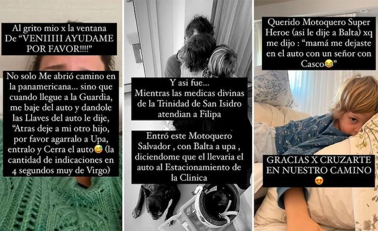 Paula Chaves encontró al motoquero que la ayudó cuando su bebé convulsionaba