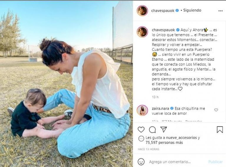 Paula Chaves y su reflexión sobre el puerperio 