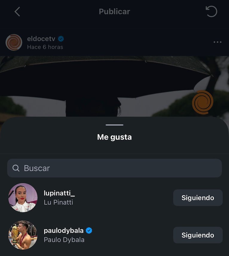 Paulo Dybala avaló la historia que contó Oriana Sabatini.