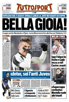 Paulo Dybala en la tapa de los diarios deportivos italianos. 