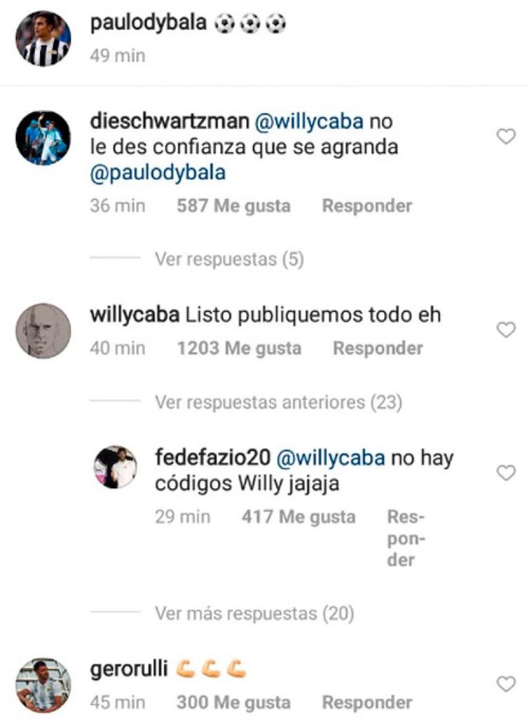 Paulo Dybala le ganó un desafío a Willy Caballero